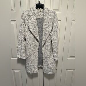 Max Studio White and Black Textured Coat